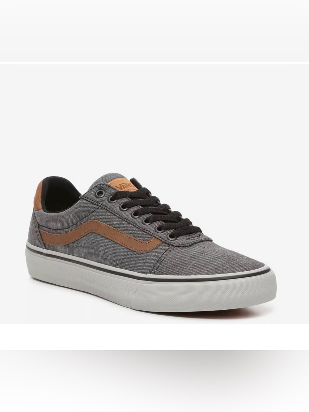 Vans Kids Gray Low-Top Sneakers with Brown Accent